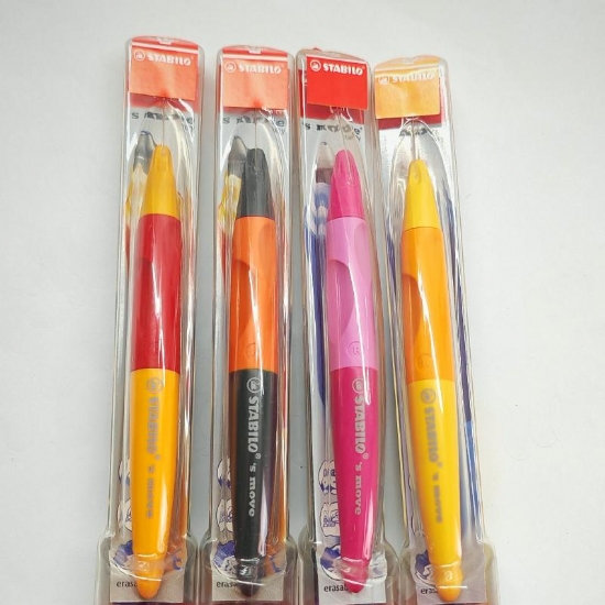 Penna Roller Sferografica  Stabilo S Move Easy per Destri e Mancini Fusto Colorato Impugnatura Antiscivolo Sagomata in Dotazione 3 Ricariche - 2
