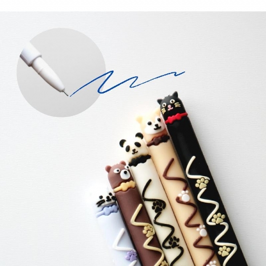 Penna Sfera Gel Cancellabile Lebez Chocolate Pet Pen Tema Animali Assortiti - 1