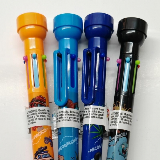 Penna Sfera Multicolore Arcobaleno Magico 6 Colori con Timbro 0 7 mm - 2