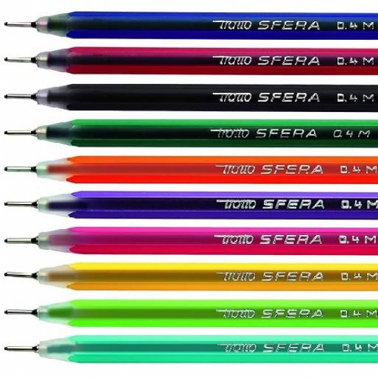 Penna Tratto Sfera 04 M Colori Nero Verde Azzurro Viola Rosa Arancione - 1