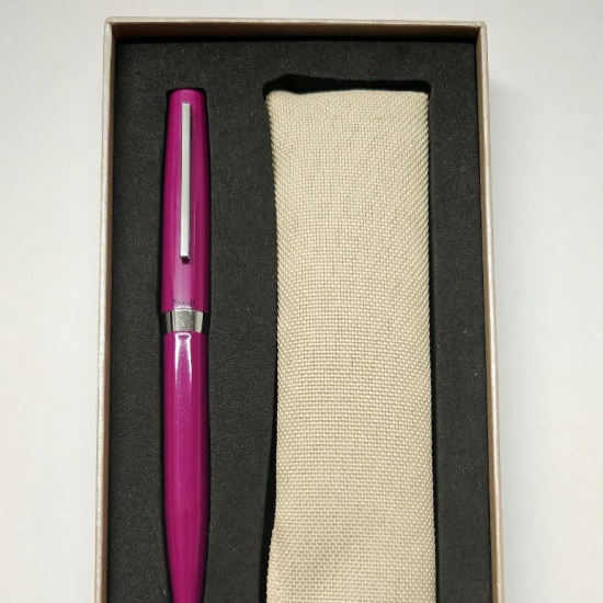 Penna a Sfera Lebez Niji Fusto Fuxia o Cromato Nero con Cofanetto - 1