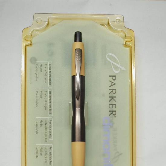 Penna a Sfera Parker Dimonite Vintage da Collezione Fusti in Metallo e Resina Fost Touch Colorata    - 2