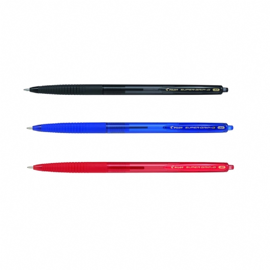Penna biro a scatto - Pilot SuperGrip - Rosso Blu Nero - Fine Medium - 1