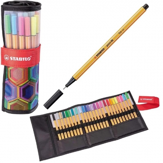 Pennarello Fineliner STABILO point 88  Rotolo 25 Colori Arty Line - 1