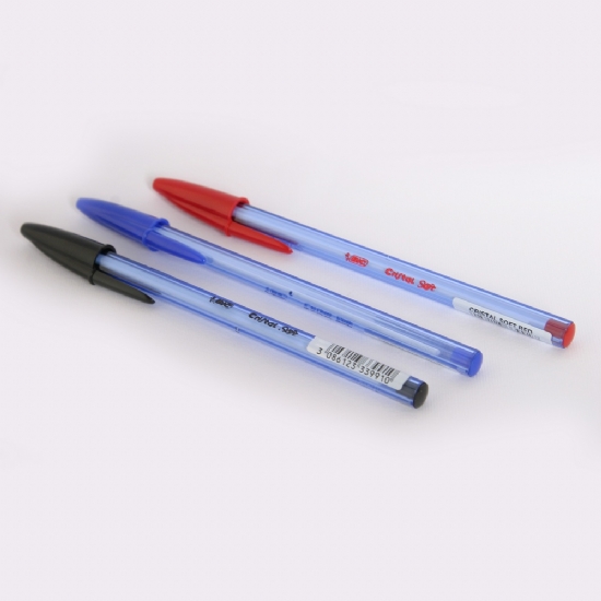 Bic Cristal Soft  Penna a sfera  Punta Media Blu Rossa Nera - 1
