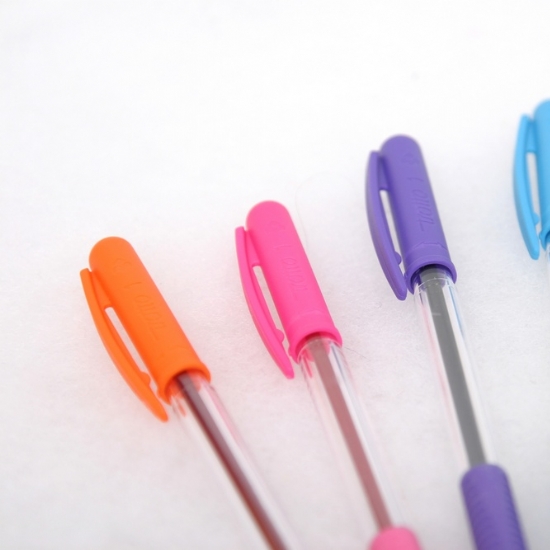 Tratto Clip  penna biro con tappo girevole Blu Fuxia Rossa Nera Verde Azzurra Viola Arancione - 2