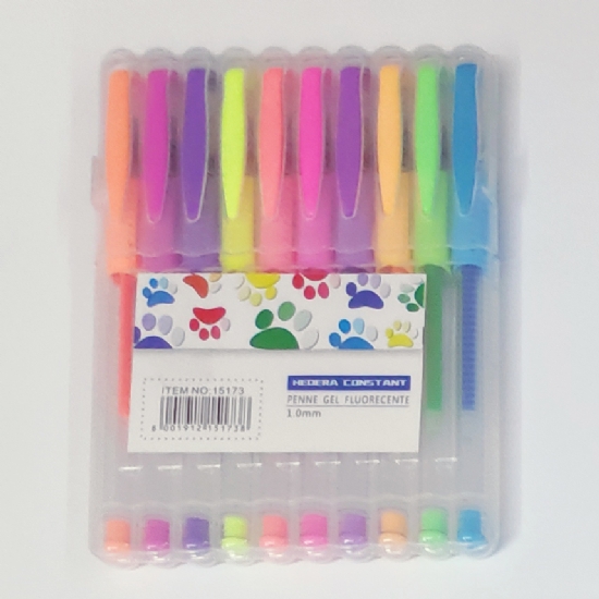 Penne a gel - 10 penne Colori Pastello - Punta 1,0 mm - Hedera Constant - 1