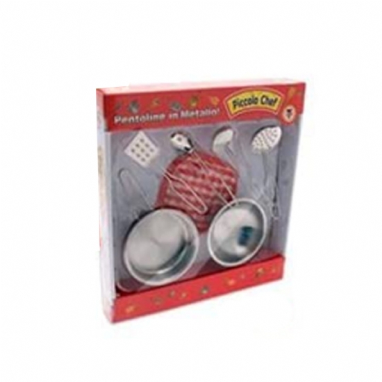 Pentoline in Metallo - Gioco Bambina - Acessori Cucina - Piccolo Chef - 1