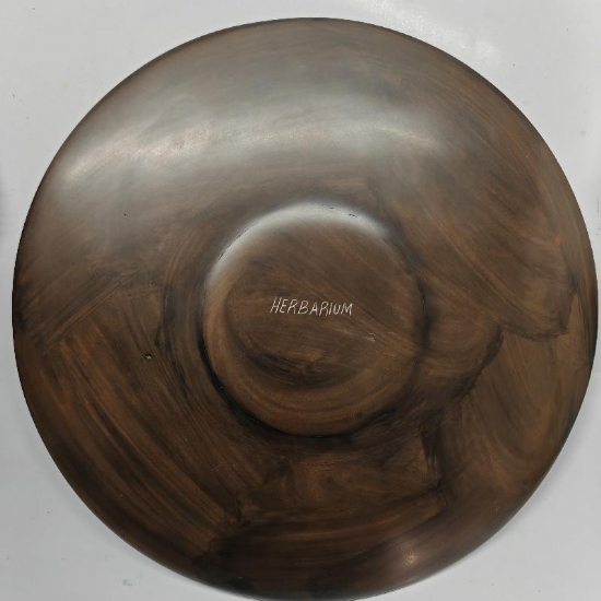 Piatto Porta Candele Decorativo Afrika Rotondo di Pietra con Motivi Geometrici Incisi a Mano 25cm Diametro  Vari Colori - 2