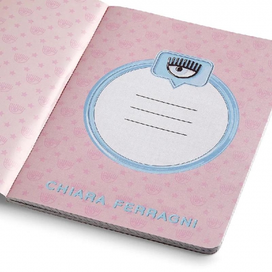 Pigna Quaderno Chiara Ferragni 1R 80gr  Stampa Logo  Cane  Bambolina Glitter Azzurro Rosa Colori Assortiti - 2
