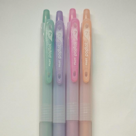 Pilot Poplol 7mm Penna con Clicker Gel Colori Pastello rosa arancione verde viola - 1