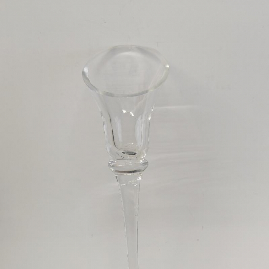 Portacandele Candeliere in Vetro Trasparente con Candela Rosa Calla Vintage - 1