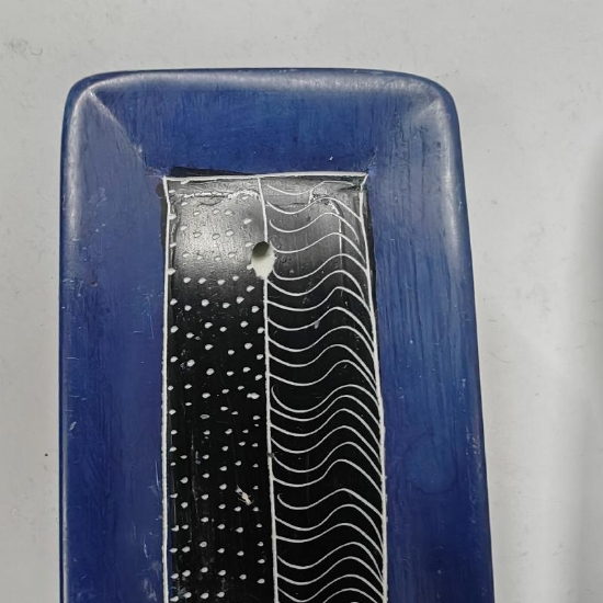 Portaincensi Afrika Rettangolari di Pietra con Motivi Geometrici Incisi a Mano Vari Colori - 2