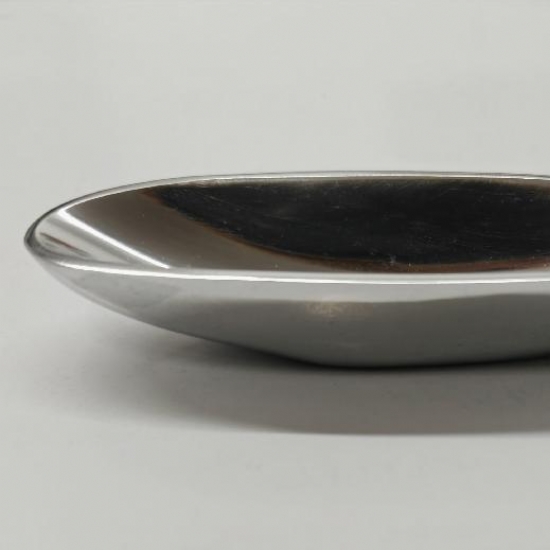 Portaincensi  o Candele Ovale  in Alluminio Lucido da 14 cm  - 2