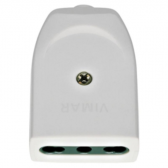 Presa Bipresa Volante Vimar 223B 2P T 16A P17/11 Assiale Bianco - 1