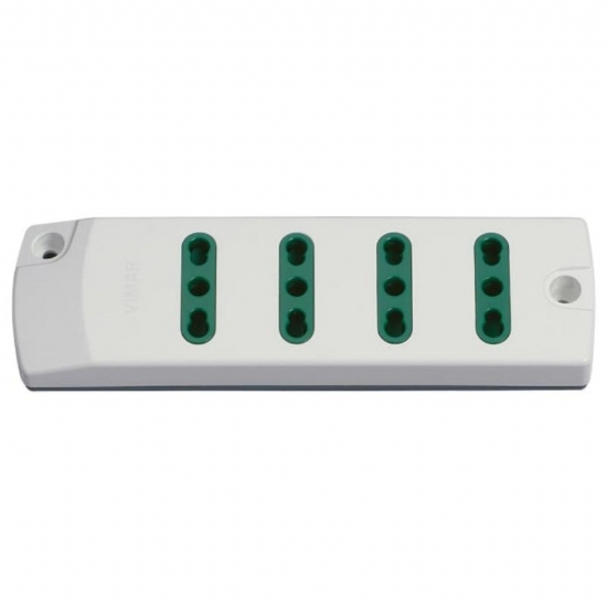 Presa Mobile Multipla Vimar 404  Biprese 10A 16A 4 Uscite Bianco - 1
