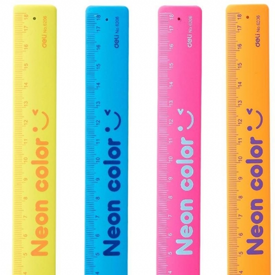 Righello Braccialetto Neon Color 18 CM Colore Azzurro Arancione Giallo Rosa - 1