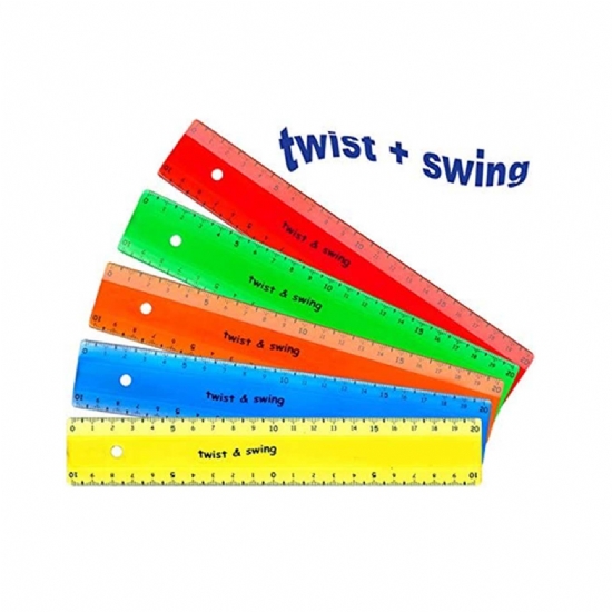 Righello FARA 20 cm Twist & Swing  Flessibile Colore giallo blu arancione  rosso  verde - 1