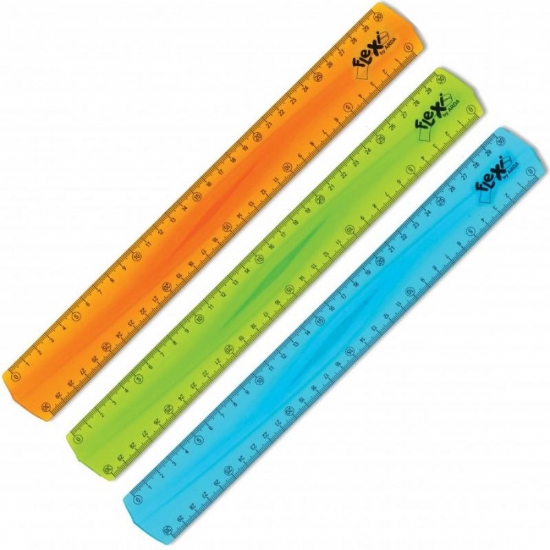 Righello Flessibile Arda Flexi 30CM Colore Azzurro Arancione Giallo - 2