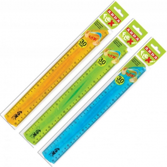 Righello Flessibile Arda Flexi 30CM Colore Azzurro Arancione Giallo - 2
