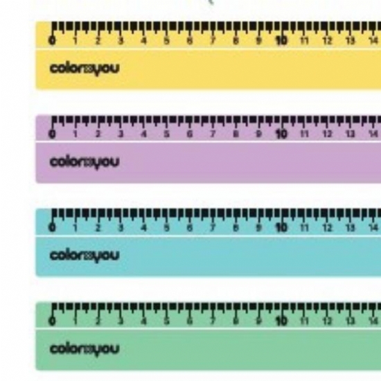 Righello Pastel ColorxYou 17 CM Colore Azzurro Giallo Rosa Verde - 1