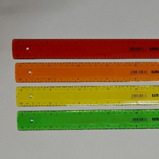 Righello TintaUnita Flex 30 cm Flessibile Colore arancione  rosso  verde giallo - 1