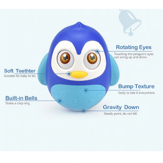 Roly Poly - Gioco Infanzia - Beb - Bambino - Pinguino Azzurro Blu - 1