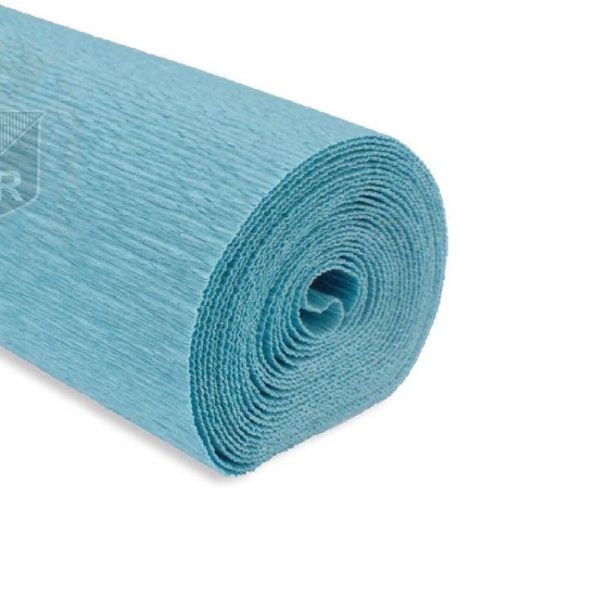 Rotolo Carta Crespa 180 gr 17E3 Azzurro Tiffany Cartotecnica Rossi Fioristi Superior Crespata Tinta Unita - 1