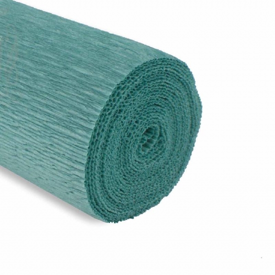 Rotolo Carta Crespa 180 gr 17E4 Verde Tiffany Cartotecnica Rossi Fioristi Superior Crespata Tinta Unita - 1