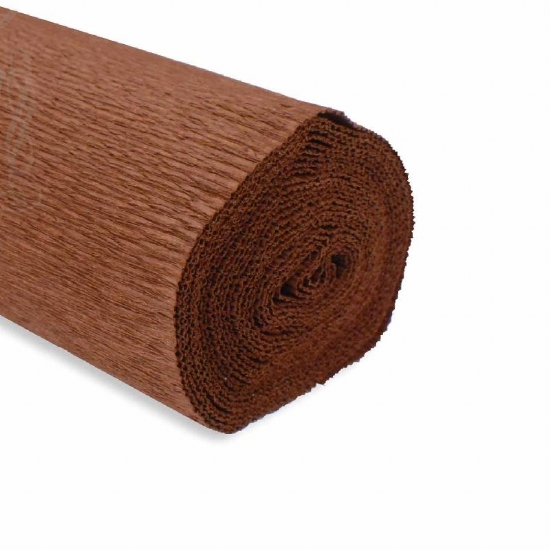 Rotolo Carta Crespa 180 gr 568 Marrone Testa di Moro Cartotecnica Rossi Fioristi Superior Crespata Tinta Unita - 1
