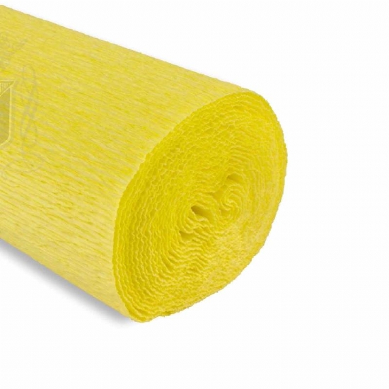 Rotolo Carta Crespa 180 gr 575 Giallo Limone Cartotecnica Rossi Fioristi Superior Crespata Tinta Unita - 1