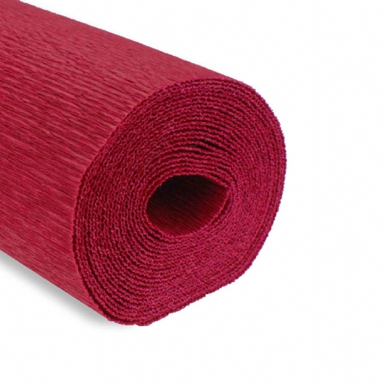 Rotolo Carta Crespa 180 gr 586 Colore Rosso Carminio Cartotecnica Rossi Fioristi Superior Crespata Tinta Unita - 1