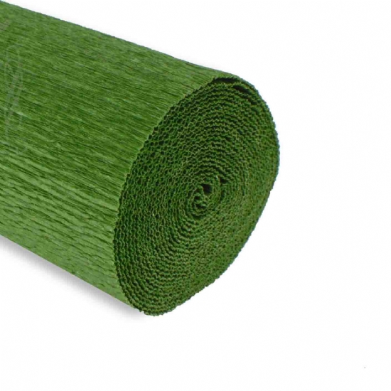Rotolo Carta Crespa 180 gr 591 Colore Verde Foglia Cartotecnica Rossi Fioristi Superior Crespata Tinta Unita - 1