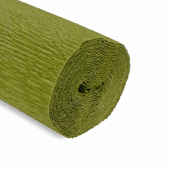 Rotolo Carta Crespa 180 gr 612 Verde Terra Antica By Andrea Merendi Cartotecnica Rossi Fioristi Superior Crespata Tinta Unita - 1