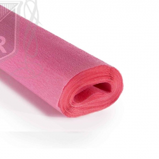Rotolo Carta Crespa 60 gr 210 Rosa Ortensia Cartotecnica Rossi Hobby Crespata Tinta Unita - 1
