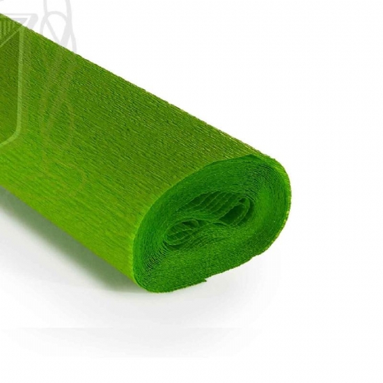 Rotolo Carta Crespa 60 gr 232 Verde Mela Cartotecnica Rossi Hobby Crespata Tinta Unita - 1