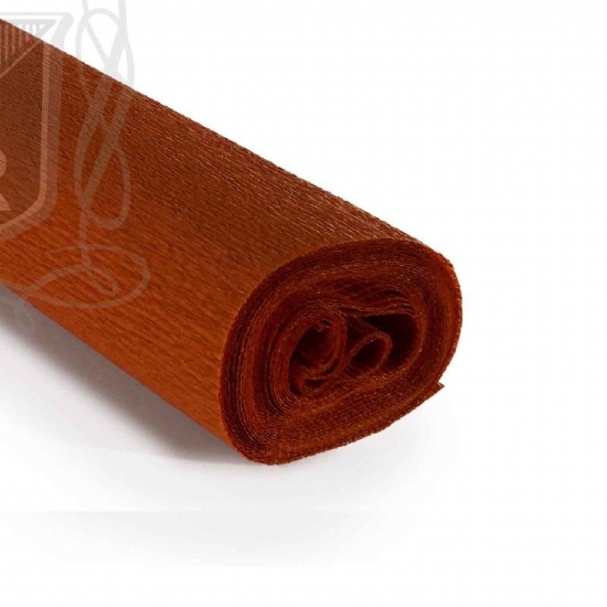 Rotolo Carta Crespa 60 gr 241 Marrone Terra di Siena Cartotecnica Rossi Hobby Crespata Tinta Unita - 1