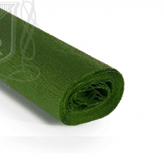 Rotolo Carta Crespa 60 gr 265 Verde Oliva Cartotecnica Rossi Hobby Crespata Tinta Unita - 1