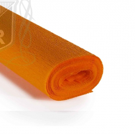 Rotolo Carta Crespa 60 gr 299 Arancio Intenso Cartotecnica Rossi Hobby Crespata Tinta Unita - 1