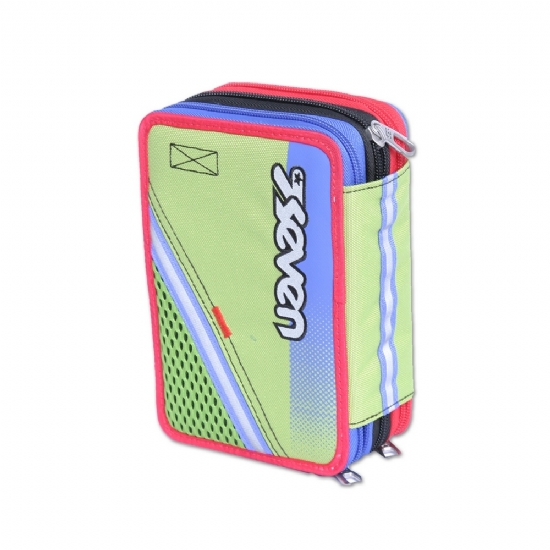 Seven - Astuccio 3 zip Fluo 7.1 Variant System Big Colore Fluorescente Verde Rosso Viola Fucsia Fuxia Azzurro Nero Bianco Florescente - 1