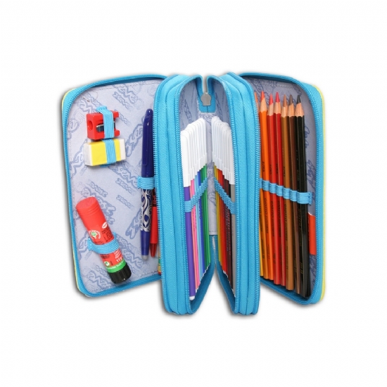 Seven - Astuccio 3 zip Advanced Flags Colorchange Colore Nero Grigio Azzurro Giallo Con Stelle e Strisce Grigie - 2