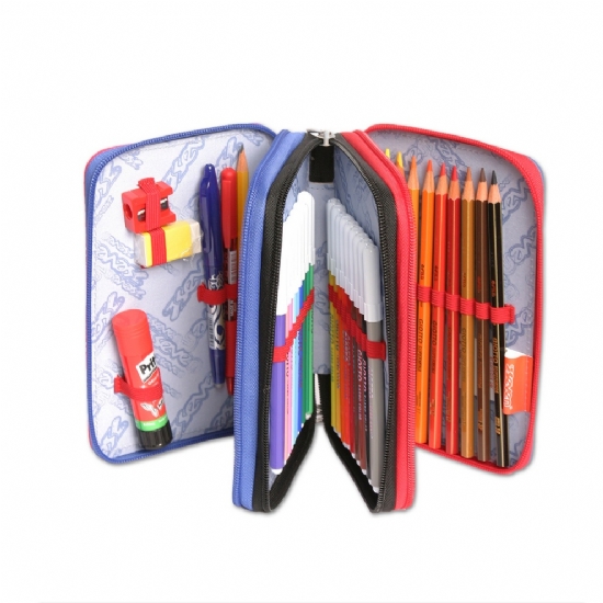 Seven - Astuccio 3 zip Fluo 7.1 Variant System Big Colore Fluorescente Verde Rosso Viola Fucsia Fuxia Azzurro Nero Bianco Florescente - 2