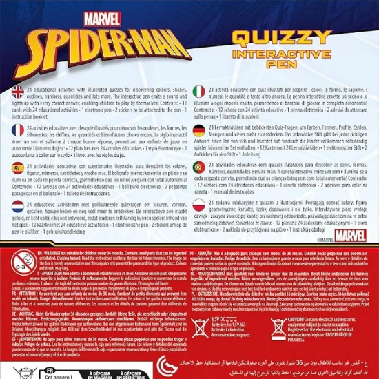  Sapientino Quizzy Marvel Spiderman Schede Educative e Penna Interattiva Gioco Educativo 3 e 6 Anni  Elettronico Parlante Clementoni - 2