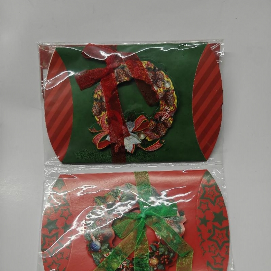 Scatoline Regalo 3D Glitter Natalizie Set 2 Pezzi Fantasia Angeli Alberi di Natale Babbo Ghirlande - 2