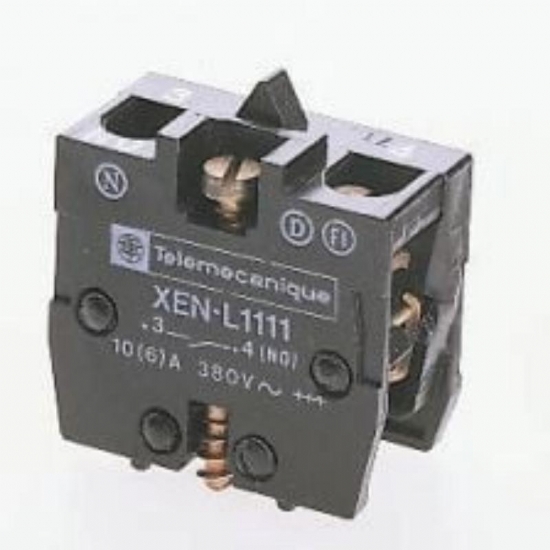 Schneider Electric XENL1111 Blocco di Contatti Ausiliari 1NO  Ritorno a Molla 400V Montaggio Posteriore Morsetto a Vite - 1