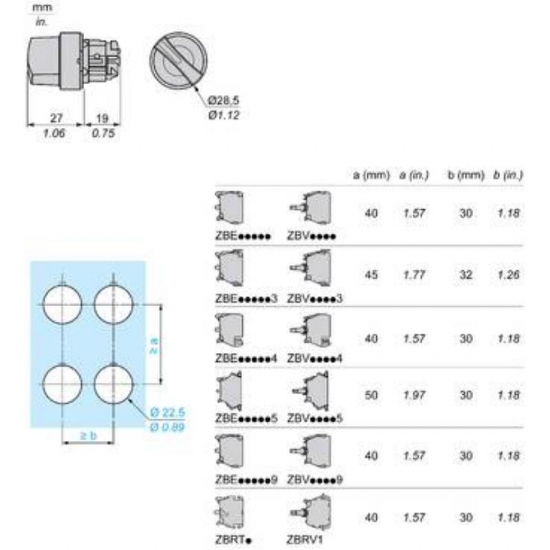 Schneider Electric ZB4BD5 Telemecanique Testa Selettore 3 Posizioni Diametro 22mm - 2