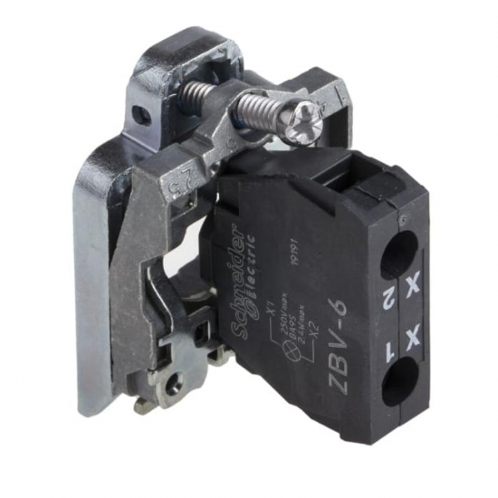 Schneider Electric  ZB4BV6 Telemecanique Corpo in Metallo ed Elemento per Lampada Spia Base BA9s  250V Diametro 22mm Morsetti a Vite - 1
