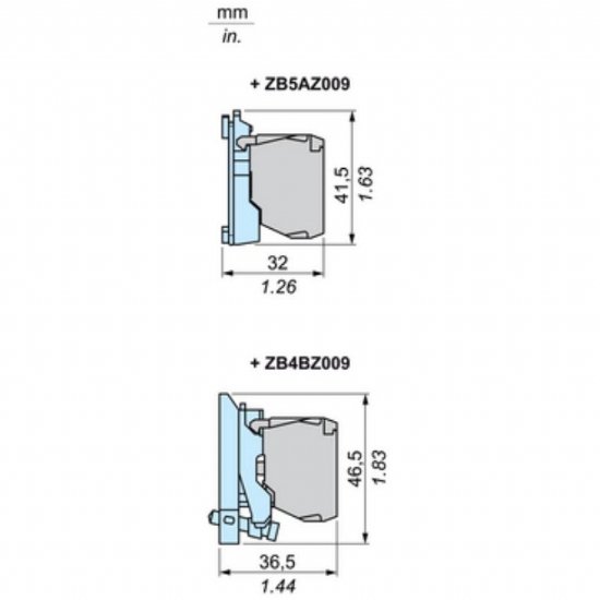 Schneider Electric ZBE102 Elemento di Contatto Singolo 1NC Diametro 22mm Morsetto a Vite - 2