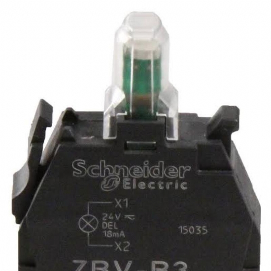 Schneider Electric ZBVB3 Elemento Luminoso Led Integrato Verde da 24V  Diametro 22mm Morsetto a Vite - 2