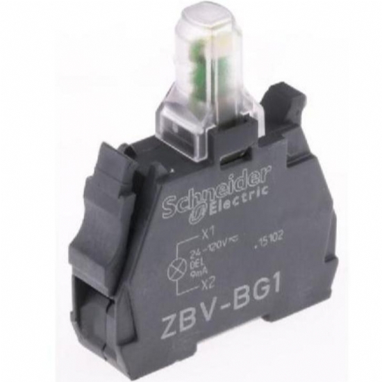 Schneider Electric ZBVBG1 Elemento Luminoso Led Universale da 24V a 120V Diametro 22mm Morsetto a Vite - 1